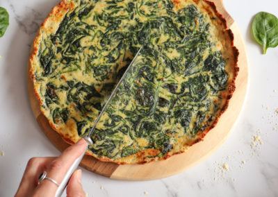 Quiche de espinacas (sin lácteos y sin gluten)